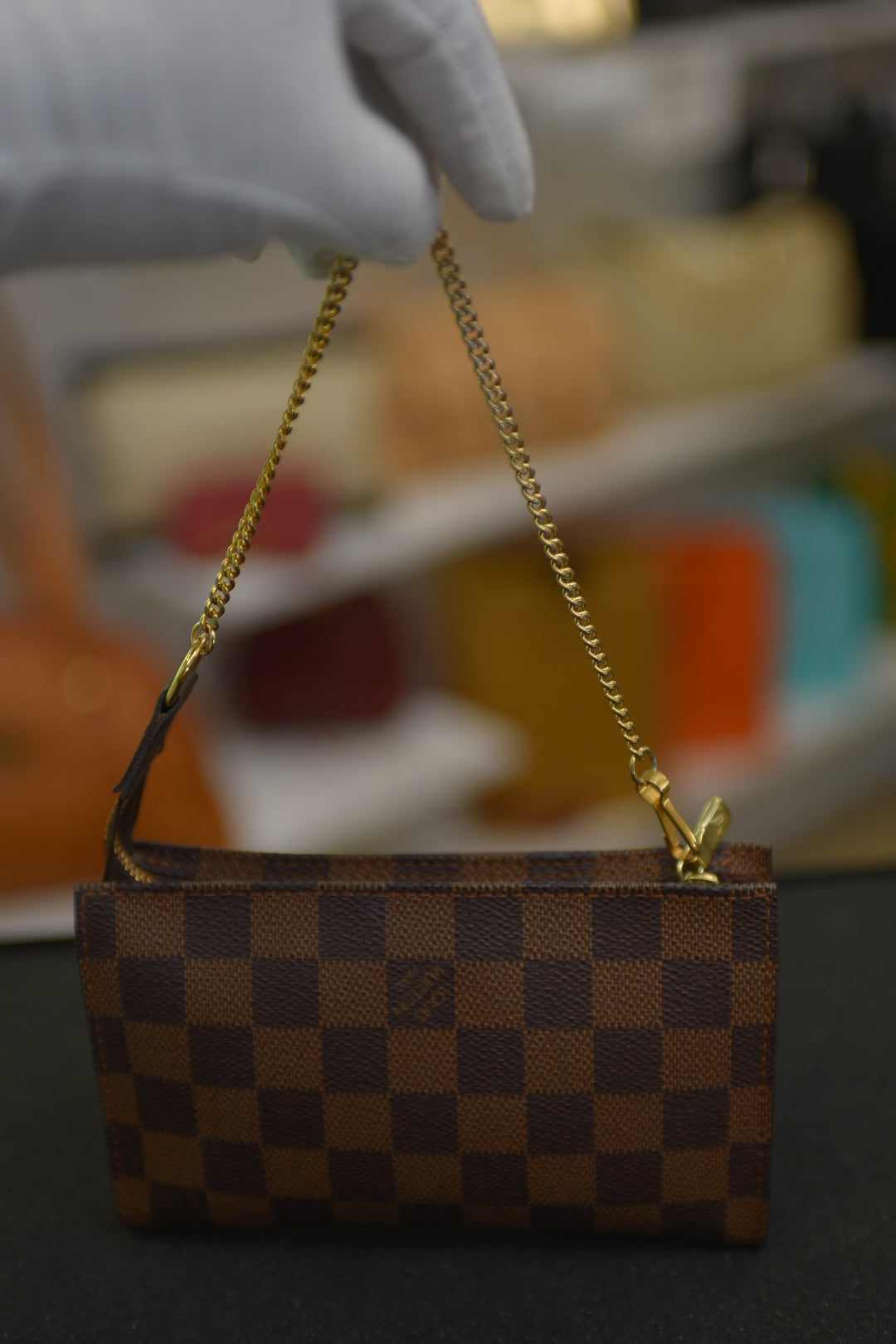 Louis Vuitton LV Accessory pouch Bucket pouch Brown Damier