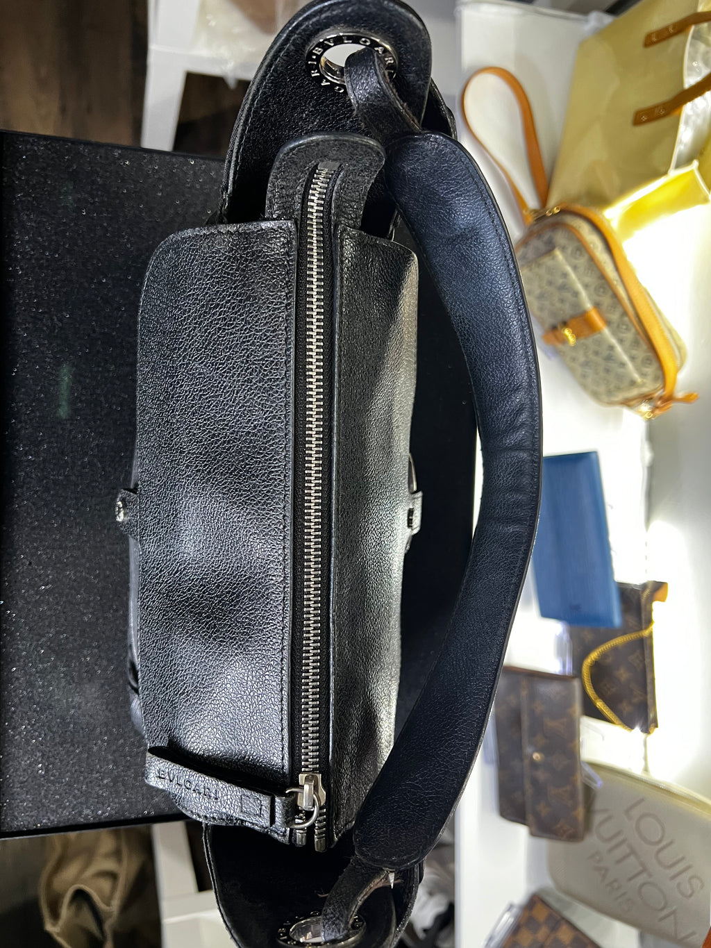 BVLGARI  Handbag Shoulder Bag Logo Canvas Leather