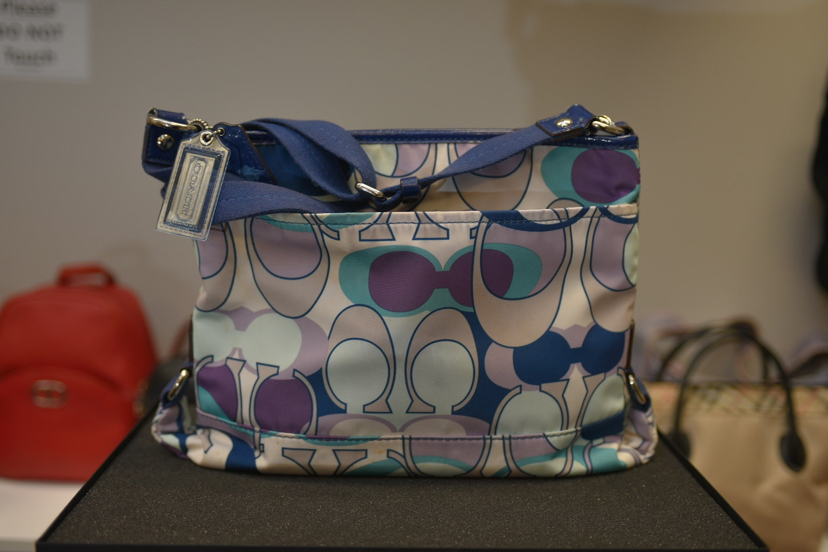 Coach M1120-F18840 Kyra Daisy Scarf Nylon Signature Crossbody Bag Purse SALE