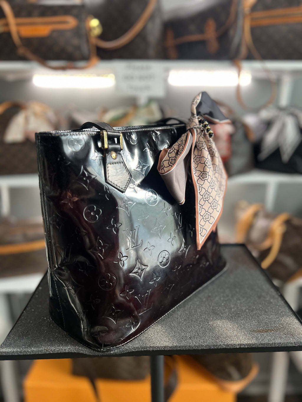 Authentic Louis Vuitton Vernis Houston Shoulder Hand Bag