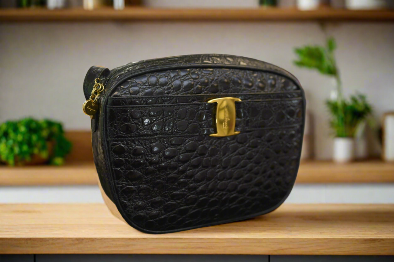 Salvatore FerragamoEmbossed Leather Crossbody Bag