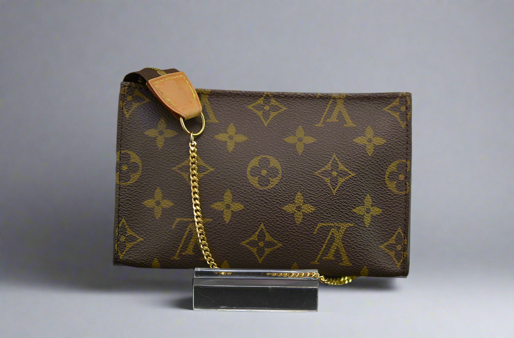 Louis Vuitton Pochette Accessory Pouch Brown Leather