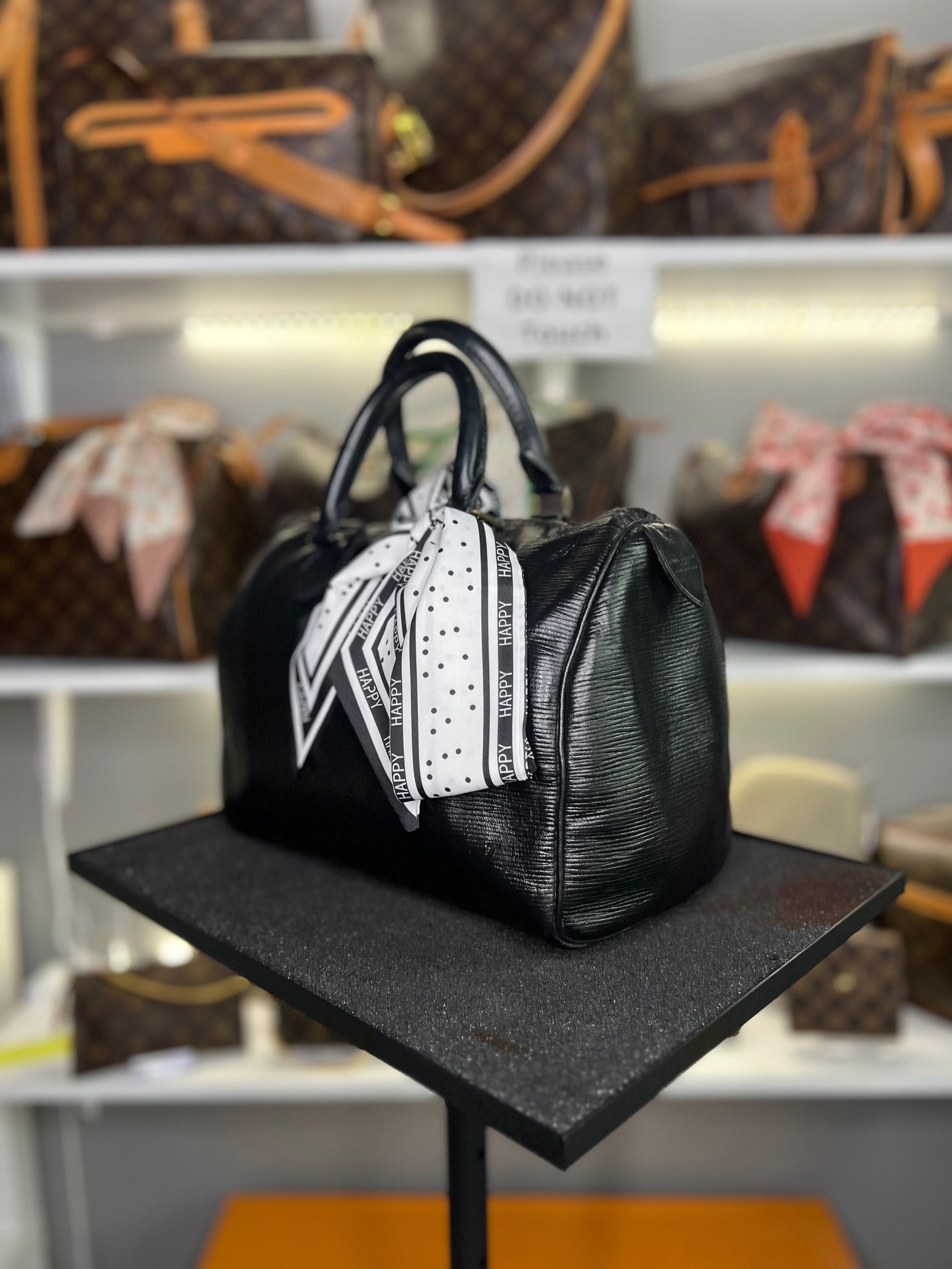 Louis Vuitton LV Hand Bag Speedy 25 Black Epi