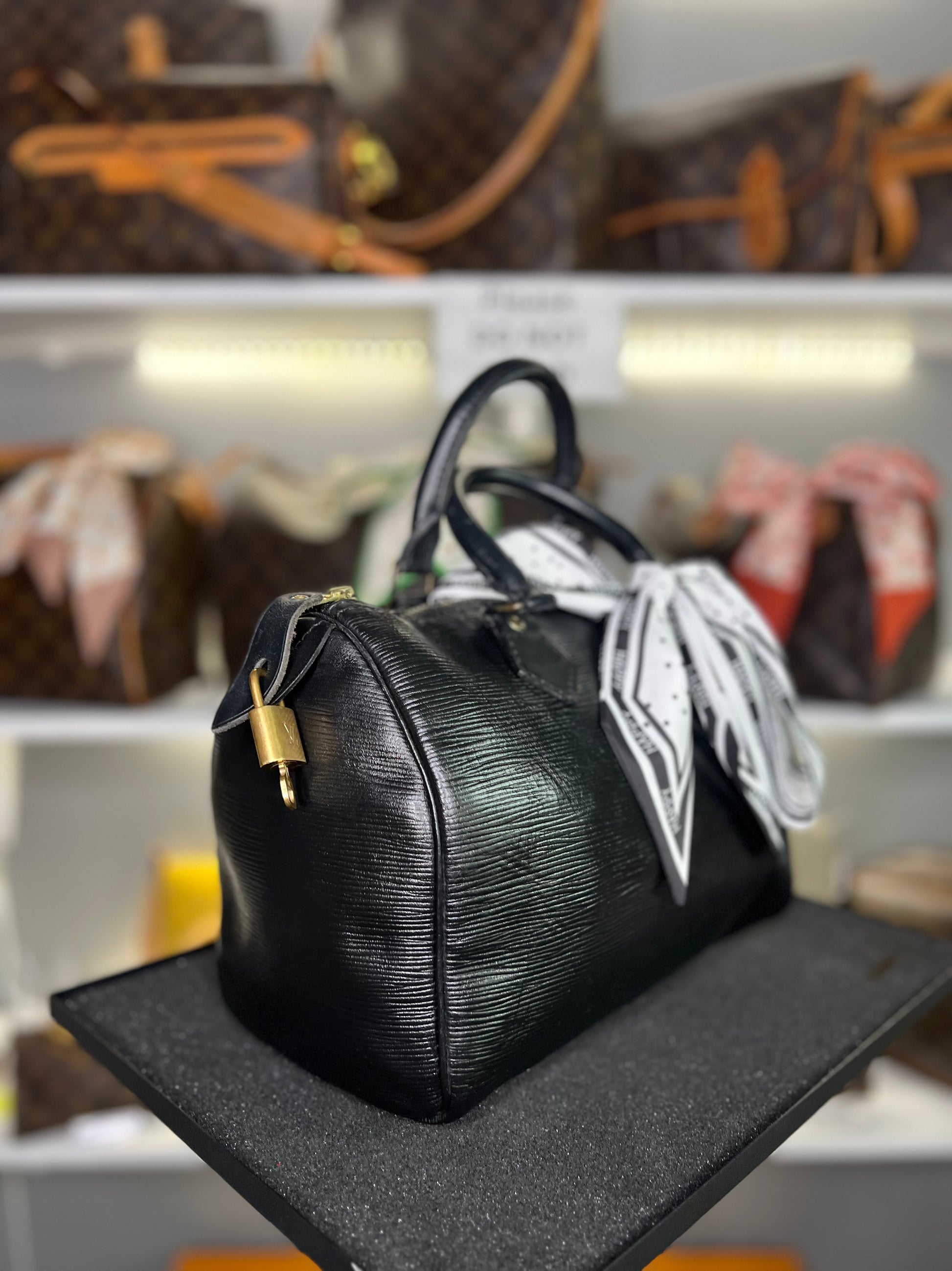 Louis Vuitton LV Hand Bag Speedy 25 Black Epi