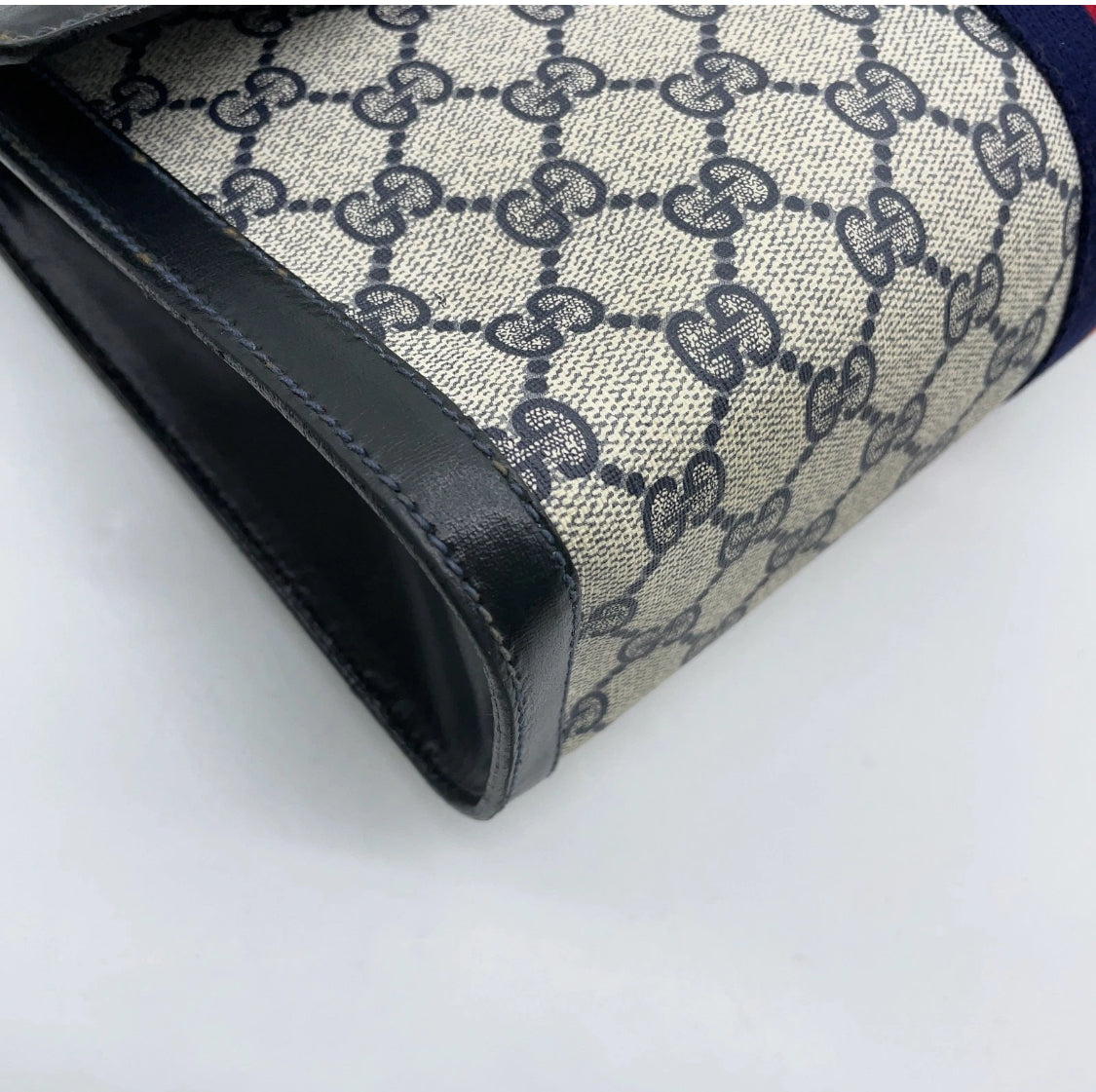 Gucci GG Supreme Sherry Line Clutch Bag Vintage