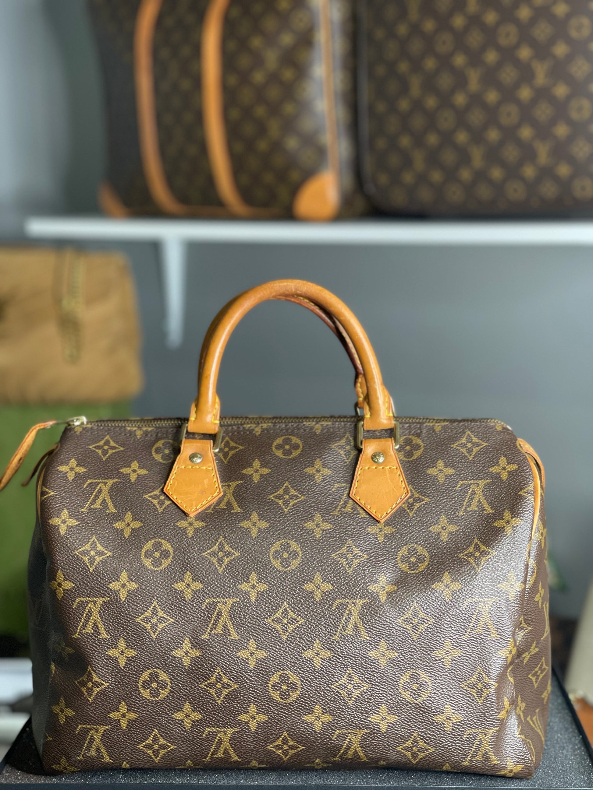 Louis Vuitton Speedy 30 LV Monogram Satchel Bag