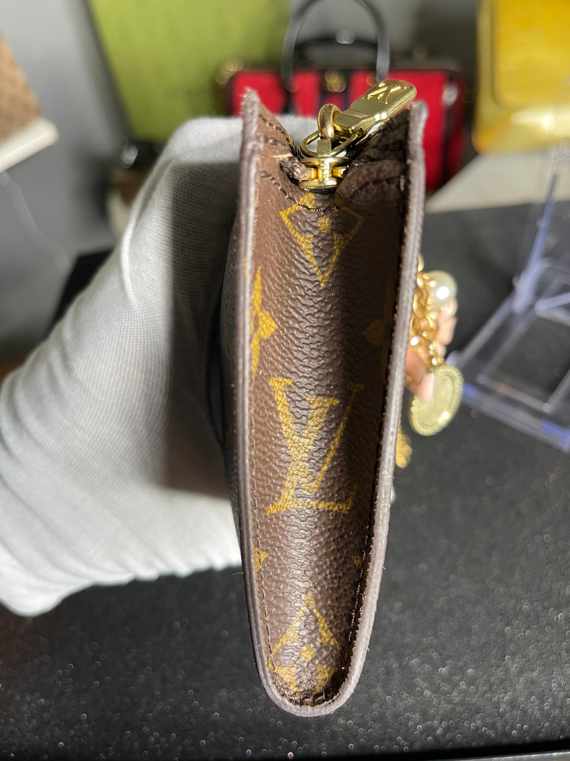 Louis Vuitton Pochette Accessory Pouch Brown Leather/ Crossbody