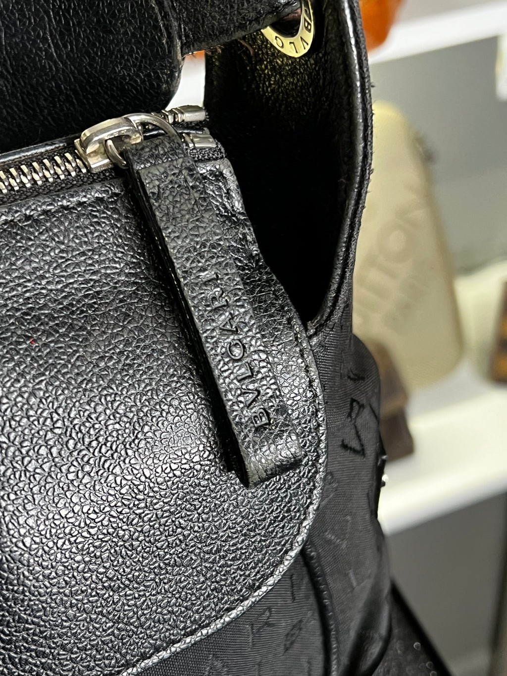 BVLGARI  Handbag Shoulder Bag Logo Canvas Leather