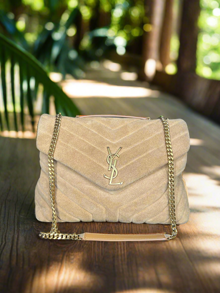 Saint Laurent
Medium Suede Monogram Matelasse LouLou Bag