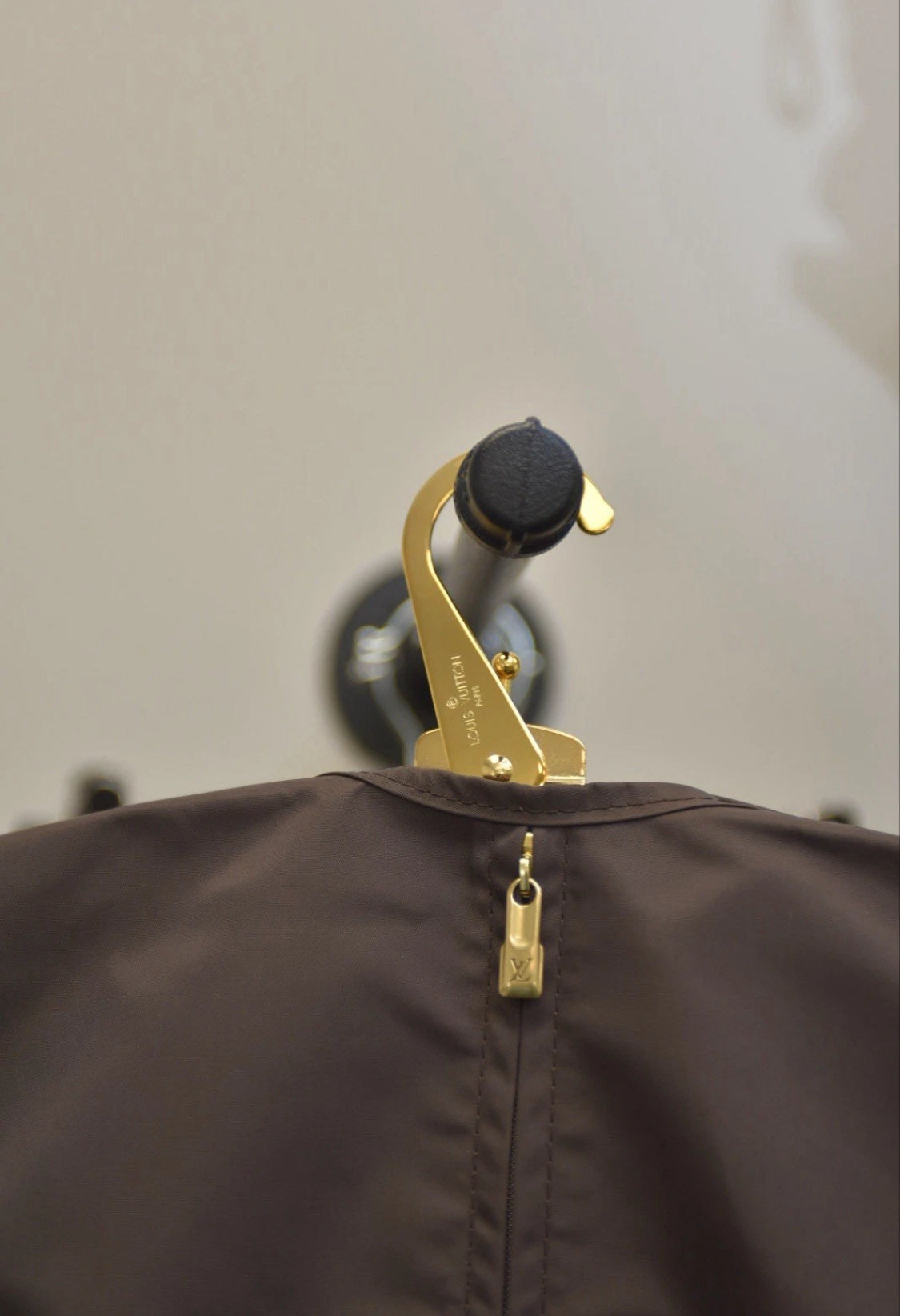 LOUIS VUITTON Brown LV Logo Garment Cover Bag with LV Hanger