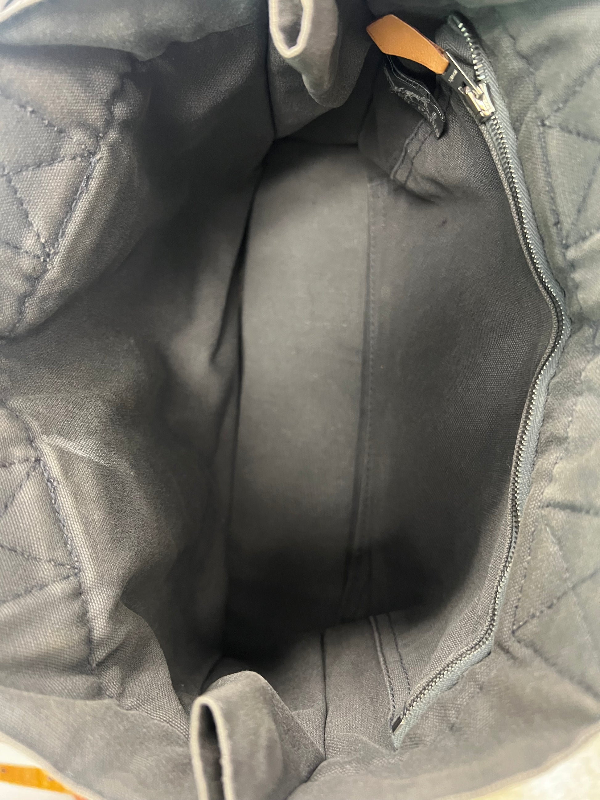 HERMES Black Gray Fourre Tout MM Small Canvas Tote Bag Purse