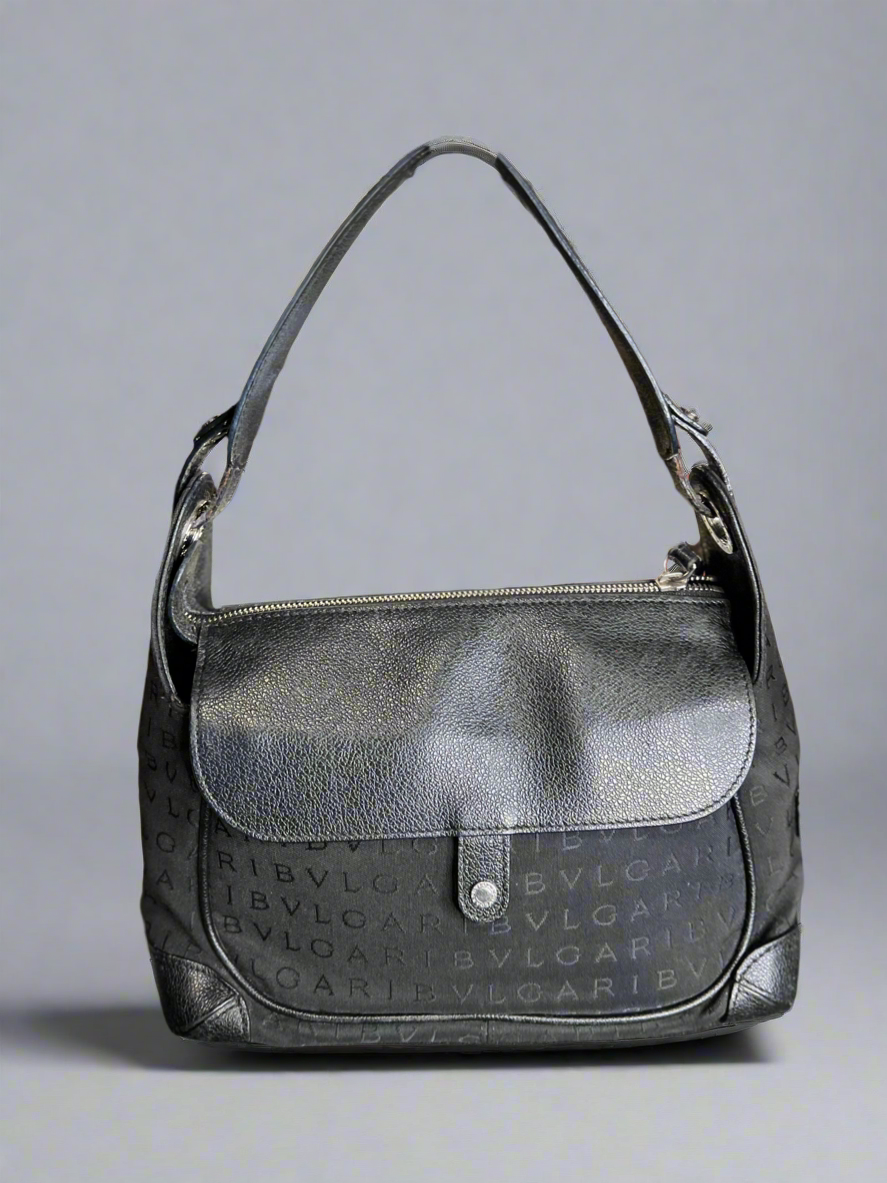 BVLGARI  Handbag Shoulder Bag Logo Canvas Leather