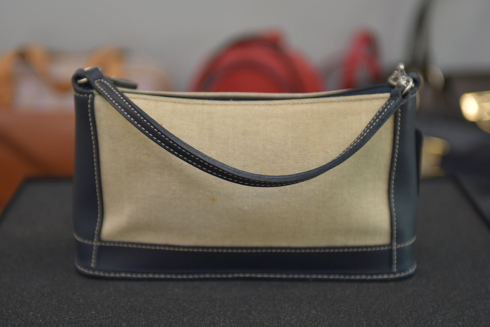 COACH Hand Bag Pouch Purse Canvas Leather