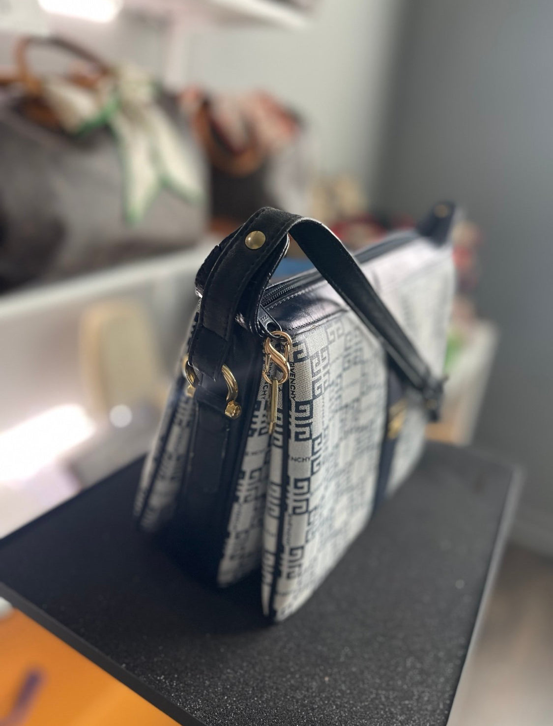 Givenchy Monogram 4G Gold Hardware PVC x Leather Shoulder Bg